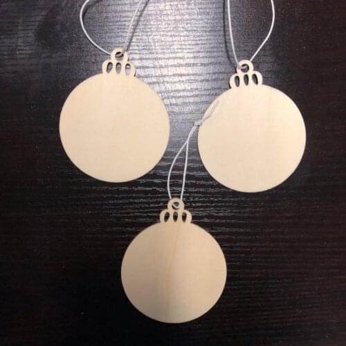 Original Color Round Shape Laser Die Cutting Wooden Veneer Engrave Wood Decoration Pendant DIY Crafts Household Supplies