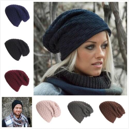 Autumn And Winter Unisex Plus velvet thick knit hat Skullies Beanies mens and womens outdoor warm stripe lattice Cap Z178