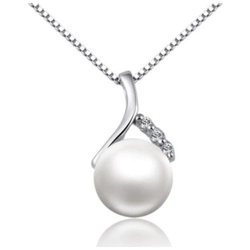 Sinya s925 sterling silver jewelry freshwater pearl pendant necklace fashion charm for women girls lover Christmas new year gift
