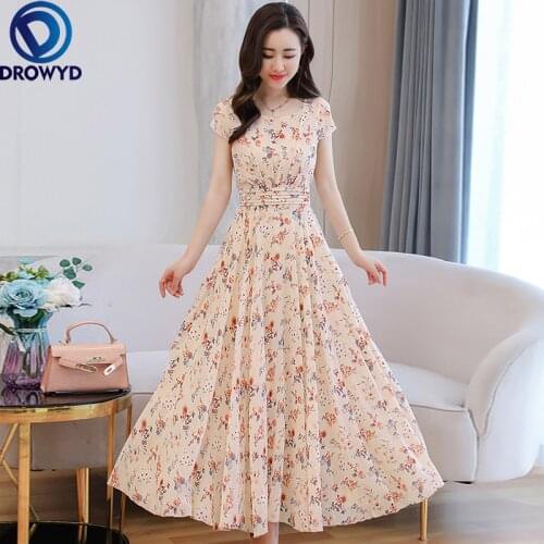 2021 Summer Bodycon Print Chiffon Boho Beach Maxi Dress Women Vintage Floral 4XL Plus Size Midi Sundress Elegant Party Vestidos