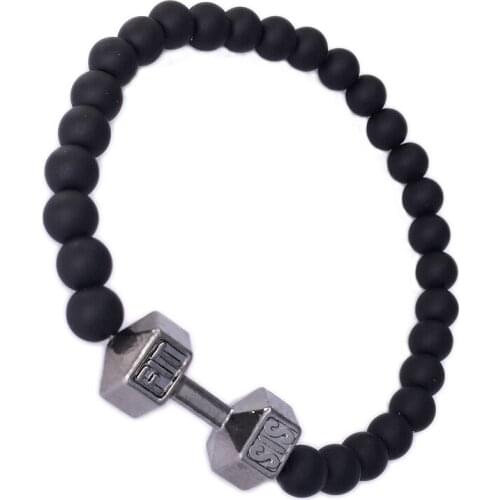 Dropshpping Yiwu Factory Direct Selling Crossfit Gym Sport Fitness Inspire Fit Sis Bead Bracelets Bangles