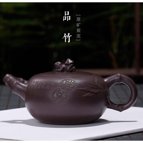 Are recommended old purple clay pot double mouth painted carved bamboo pot of pure hand-carved agents a drop shipping