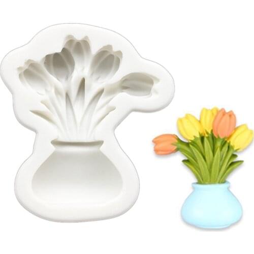 Tulip Silicone Mold Sugarcraft Chocolate Cupcake Baking Mold Fondant Cake Decorating Tools