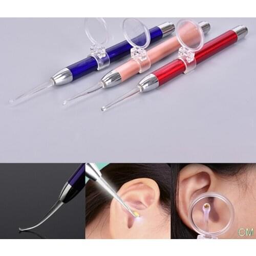 Light LED Flash Light Ear Cleaning Tools Baby Ear Spoon Ear-pick Wax Remover Pick Earpick Clean Ears Cares With Magnifying Glass