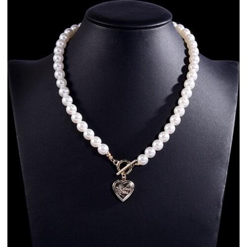 UDDEIN Gold Heart Pendant Handmade Pearl Necklace & Pendant Nigerian Wedding Indian Jewelry Bulk Arican Beads Collar Chokers