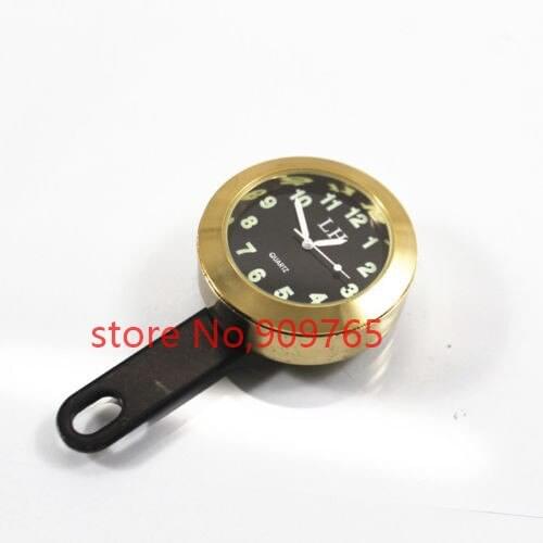 Universal Motorcycle Chopper Waterproof Mount Clock Gold Street bike Dirt bike Dual Sport bike Chopper Touring Cruser ATV