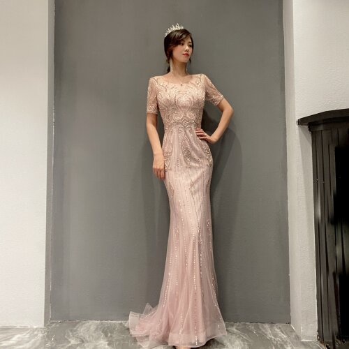 Celebrity sexy mermaid Beaded wedding evening dress 2021 New style cocktail party Formal dress