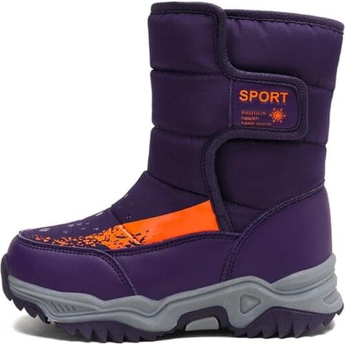 High Top Kids Winter Boots Warm Plush Walking Shoes Children Boy Girl Non-Slip Snow Boot Outdoor Sport Shoes for Cold Weather