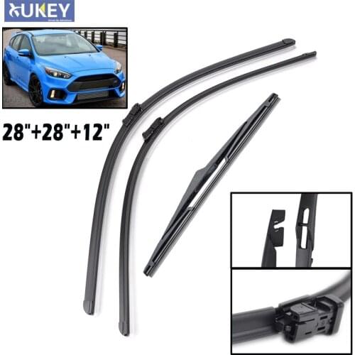 Xukey 28" 28" 12" Front Rear Windshield Wiper Blades Set For Ford Focus 3 Hatchback Estate 2011 2012 2013 2014 2015 2016 2017