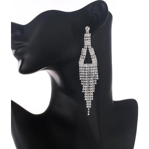 YFJEWE New Korean Personality Rhinestone Long Tassel Pendant Earring Elegant for women Luxury Earring Jewelry Gift E682