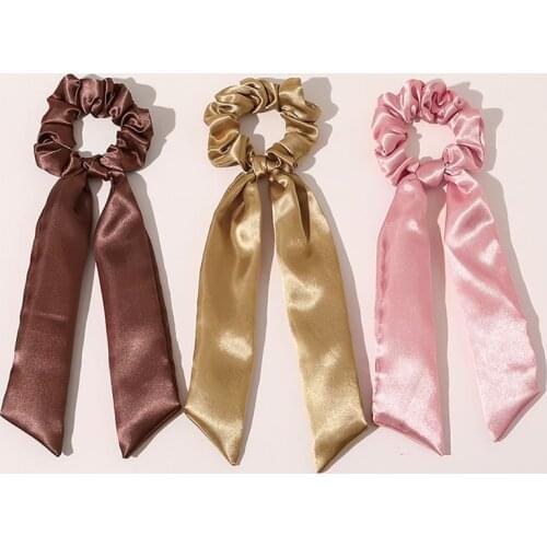 1pc Fashion Hair Rope Hair Scarf Scrunchie Retro Solid Color Hair Ribbon Scrunchie Hair Scarf Tie Hair Accessories For Girls