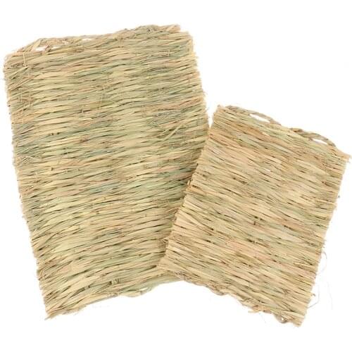 1PC Straw Woven Grass Bed Small Animal Cage Mat Chew Toy for Rabbit Bunny Guinea Parrot Hamster Pig House Cat Dog S/L
