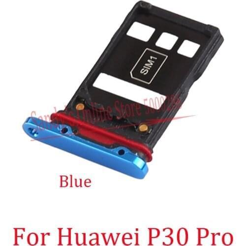 10 PCS New Sim Card Tray Holder For Huawei P30 Pro P30pro Sim Tray Card Holder Reader Adapter Socket Spare Repair Spare Part