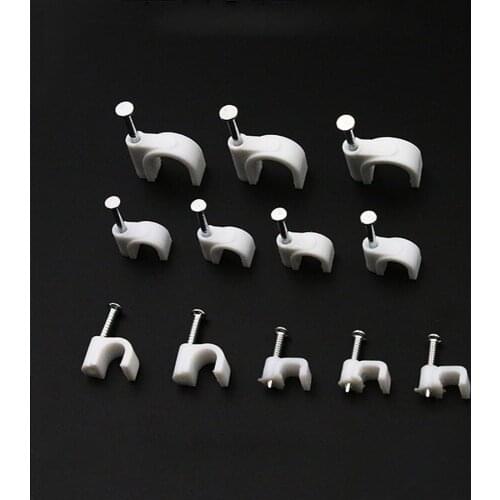 100pcs 9mm Nail wire cable clips round U type white for Air conditioning line cable
