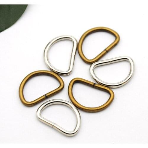 100pcs/lot 20mm metal round iron Dee Ring adjustable buckles Nickle / Bronzefor bag webbing strap IDR-20mm