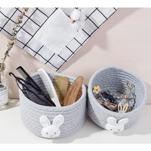 2 PCS Small Basket Mini Woven Baskets Cotton Rope Baskets Little Storage Basket for Organizing for Nursery Room Decor