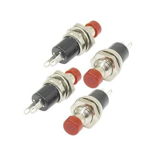 250VAC 5A 2 Pins Momentary Stainless Push Button Switch