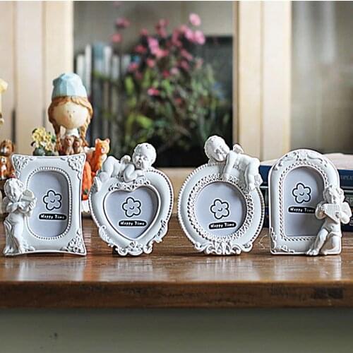 4 Shapes White Home Decor Photo Frames For Kids,Resin Family Photo Frames For Picture,Lovers Cute Photo Frames,cornice foto