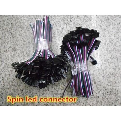 50Pairs 5 pin SM JST RGBW Connector With Male/female connector 2 x 15cm Wire cable Free shipping