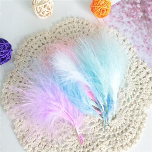 Plumes 8-12cm 4-6 Inches Turkey Marabou White Feathers Washed Goose Down Fluffy Wedding Dress Jewelry Decoration Feather 50pcs