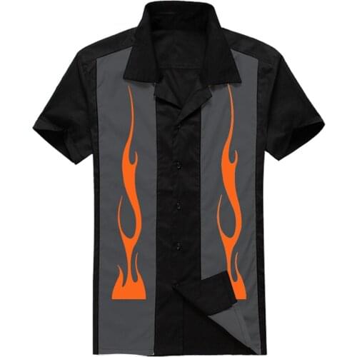 50s Rockabilly Shirts Men Vintage Punk Rave Rock-n-roll Apparel Short Sleeve Funny Printed Rock Shirt Mens Casual Hip Hop Shirts