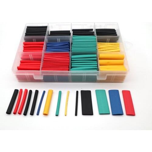 530PCS Wire protection Shrinking Heat Shrinkable Tube Wire Cable Insulated Sleeving Tubing Set