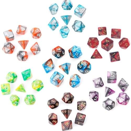 Acrylic Polyhedral Dice For TRPG Board Game D4-D20 7pcs/Set