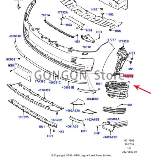 CAR is applicable to 2018 administrative front bumper wind net 2013-2021lan dro ve rra nge rov er front bumper grille front bump
