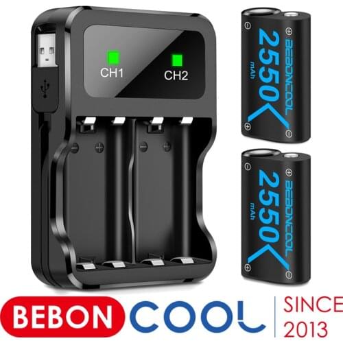 2 x2550mAh Battery Pack Controle For Xbox One / Xbox One S / Xbox One X / Xbox One Elite Wireless Gamepads Battery + USB Charger