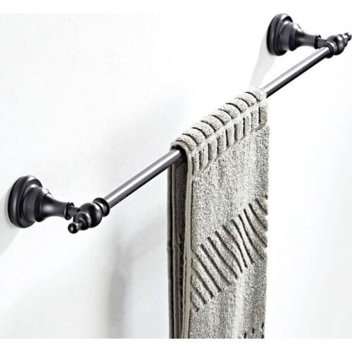Oil Rubbed Bronze Bathroom Towel Holder Single Towel Bar Towel Rack Black Brass Towel Rail Bathroom Accessories