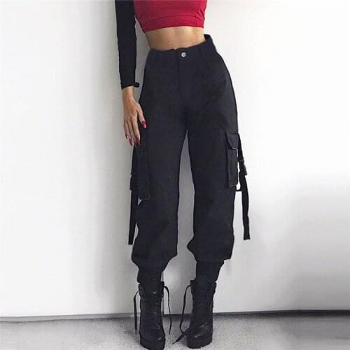 Fashion Women High waist Cargo Pants Elegant Ladies Outdoor Workout Multi-Pocket Trousers Party Club Streetwear