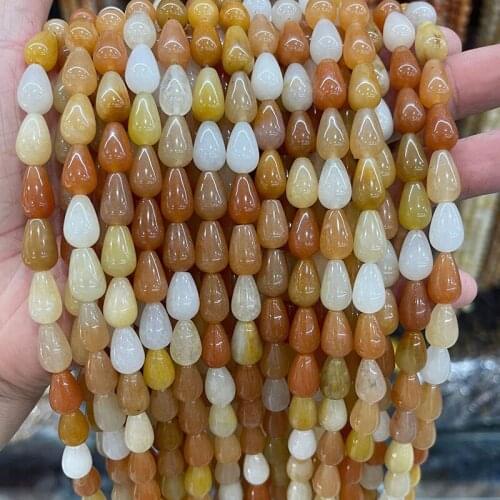 Natural Golden jades Loose Spacer Beads For Jewelry Making 15" Strand DIY Accessorries Bead For Bracelet Tube Rice Coin Shape