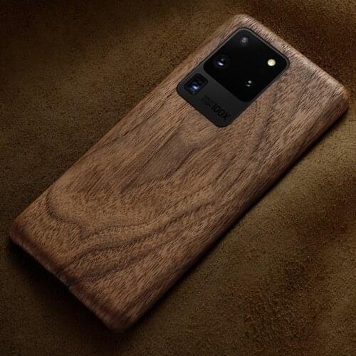 Walnut Enony Wood Rosewood MAHOGANY Wooden Back Case Cover For Samsung Galaxy Note 20 / S20 S20+ Plus S21 S20 Ultra