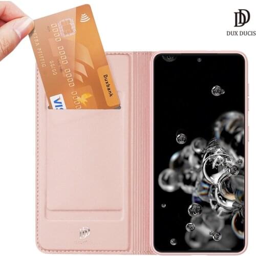 For Samsung Galaxy S21 Plus 5G DUX DUCIS Skin Pro Series Flip Cover Luxury Leather Wallet Case Full Good Protection Steady Stand