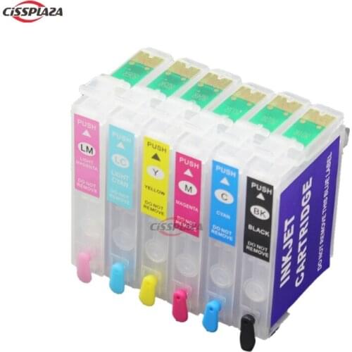 CISSPLAZA T0781 781 refillable ink cartridge compatible for epson R260 R280 R380 RX580 RX595 RX680 Artisan 50