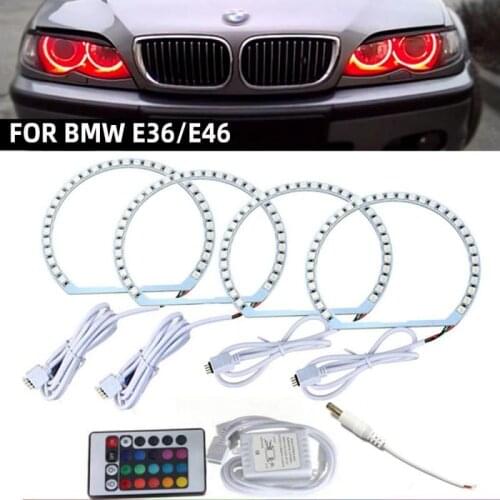 BOWEN FOR BMW colorful angel eye lamp aperture E36 E38 E39 e46 rgb remote control angel eye 131mm X4