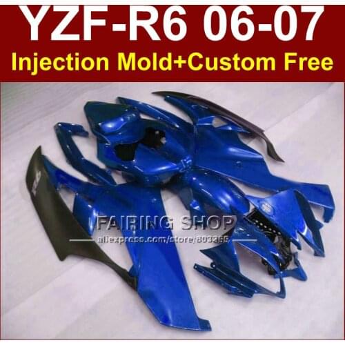 F4T3 Fullset blue Perfect fairing kits for YAMAHA YZFR6 2006 2007 fairings set YZF1000 YZF R6 06 07 body parts I8Y5