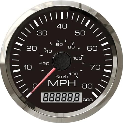 New 85mm GPS Speedometer 0-80MPH 130km/h GPS Antenna COG Red/Yellow Backlight For Marine Boat Car Motorcycle Accessories