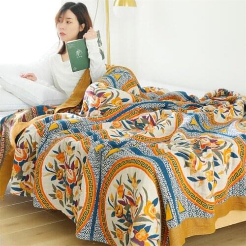 Cotton Gauze Blankets For Beds Soft Muslin Throw Blanket For Adults Sofa Bedspread Coverlet Soft Bedding Blanket Home Textile
