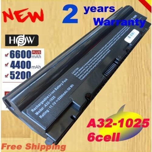 HSW 6cell Laptop Battery For ASUS A32-1025 1025C 1025CE 1225 1225B 1225C Eee PC R052 R052C R052CE RO52 RO52C fast shipping