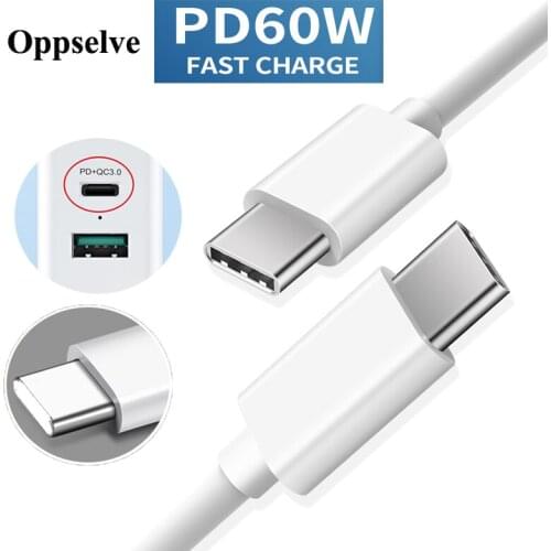Fast Charging USB C Cable For Xiaomi Huawei Samsung PD 60W Wire Cord For iPad MacBook Pro Type C To Type C Cable TypeC Data Cord