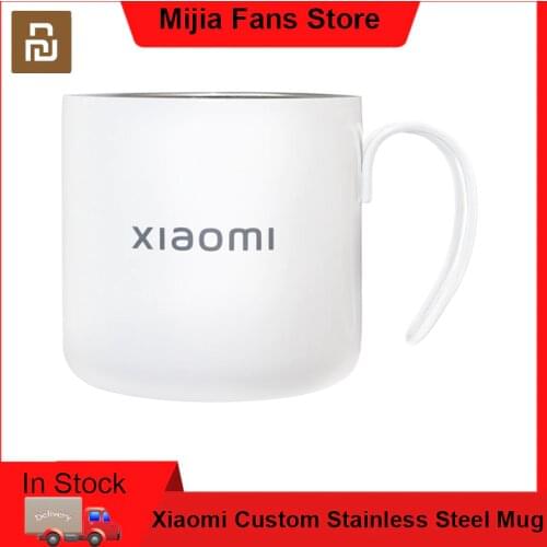 Xiaomi Mi Custom Mug 400ml Stainless Steel Mugs White Double Insulated Cups Milk Bottle Resistant Hot Cold Usages Travel&Gifts