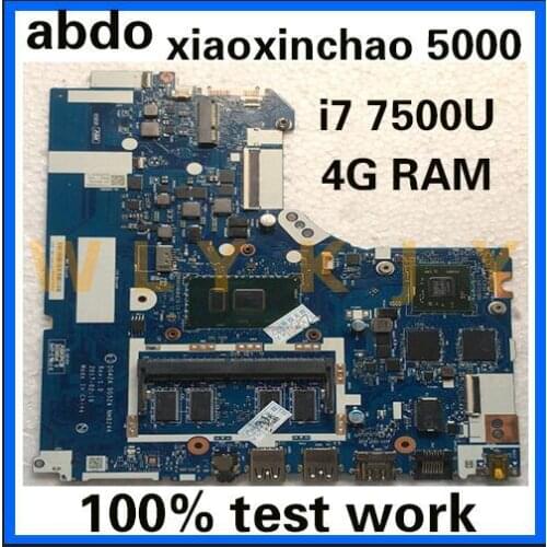 Abdo DAG42A DAG52 NMB244 for Lenovo xiaoxinchao 5000 notebook motherboard CPU i7 7500U 4G RAM DDR4 100% test work