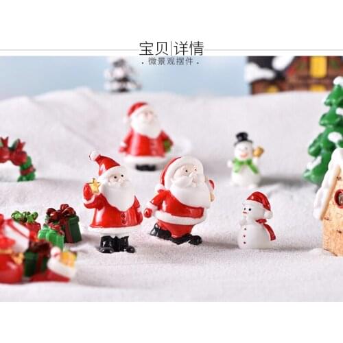 Mini Christmas Tree Snowman Gift Box shaped Ornament Sleigh Micro Landscape kids room decor Snow Scene Christmas Decor for home