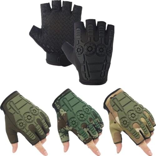 Men Tactical Half Finger Gloves Outdoor Military Army Sports Shooting Hiking