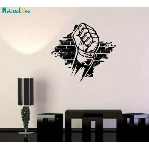 New Design Wall Decal Fist Fight Boxing MMA Beat Vinyl Sticker Home Drcor Living Room Self-adhesive Art Unique Gift YY755