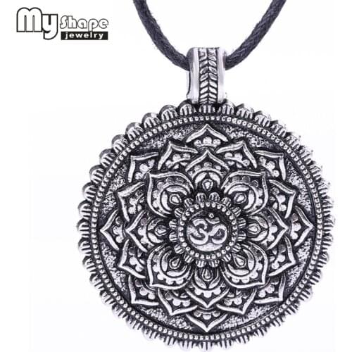 My shape Viking Necklaces Flower of Life Dome Sacred Geometry Women Om Yoga Chakra Pendant Mandala Fashion Choker Jewelry