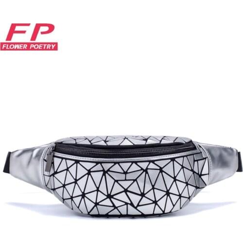 New Waist Bags Women Fanny Pack Geometry Luminous Belt Bag For Girls Sequin Waist Packs Bag Female Chest Bags banane femme 2020