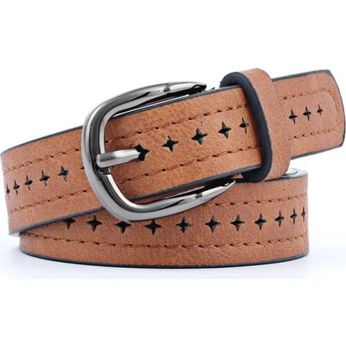 MYMC Women Leather Belt Jeans Belt for Girl with Cool Buckle Waistband All Match Belt Casual Style Metal Belt