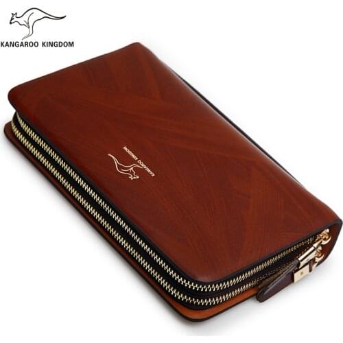 Kangaroo Kingdom Luxury Men Clutch Bags Brand Leather Handbag Male Business Day Clutches